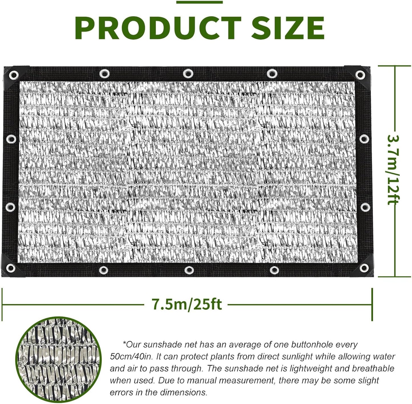 Shade Cloth-80% Aluminum Sunblock Neting,Durable Mesh Tarp with Grommets,Shade Cloth for Garden,Car, Outdoor Pergola,Greenhouse,Chicken Coop and Dog Kennel(Silver)