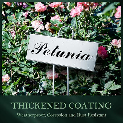 50 Pack Metal Plant Labels for Outdoor Garden Waterproof Plant Markers, Labels Garden Markers for Seedlings Herbs Vegetable Greenhouse Gifts, with Pen