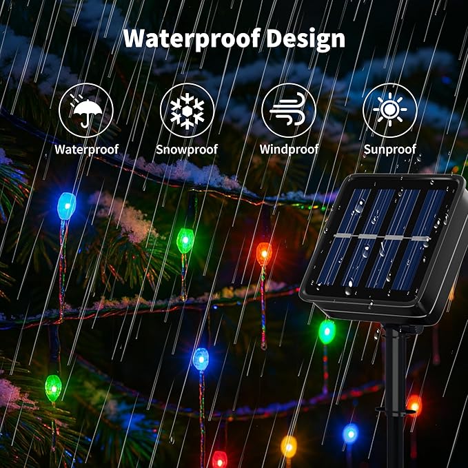 [4 Pack] Solar String Lights Multicolored, 480 LED 157FT Solar Twinkle Light Outdoor with 8 Modes & Memory Function, Waterproof Chrismas Lights for Xmas Tree Party Decorations