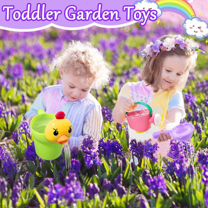 Bath Toys for Toddlers 1-3, NO Hole 6pcs Toddler Bath Toys for 1 2 3 Duck Watering Can Outdoor Garden Beach Water Pool Toys for Baby Toddler Toys Age 1-4 Water Table Toy for Kids 2-4 Bathtub Gift