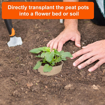 60 Packs 3.15 Inch Peat Pots,Biodegradable Pots for Seedlings with Drainage Holes, Garden Germination Nursery Pots with 50Pcs Plant Labels