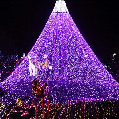 FULLBELL Fairy Lights Outdoor String Lights 33ft 100 LED with Memory Modes Controller, Extendable Christmas Lights Decorations for Wedding, Christmas, Party, Patio, Indoor Outdoor (Purple)