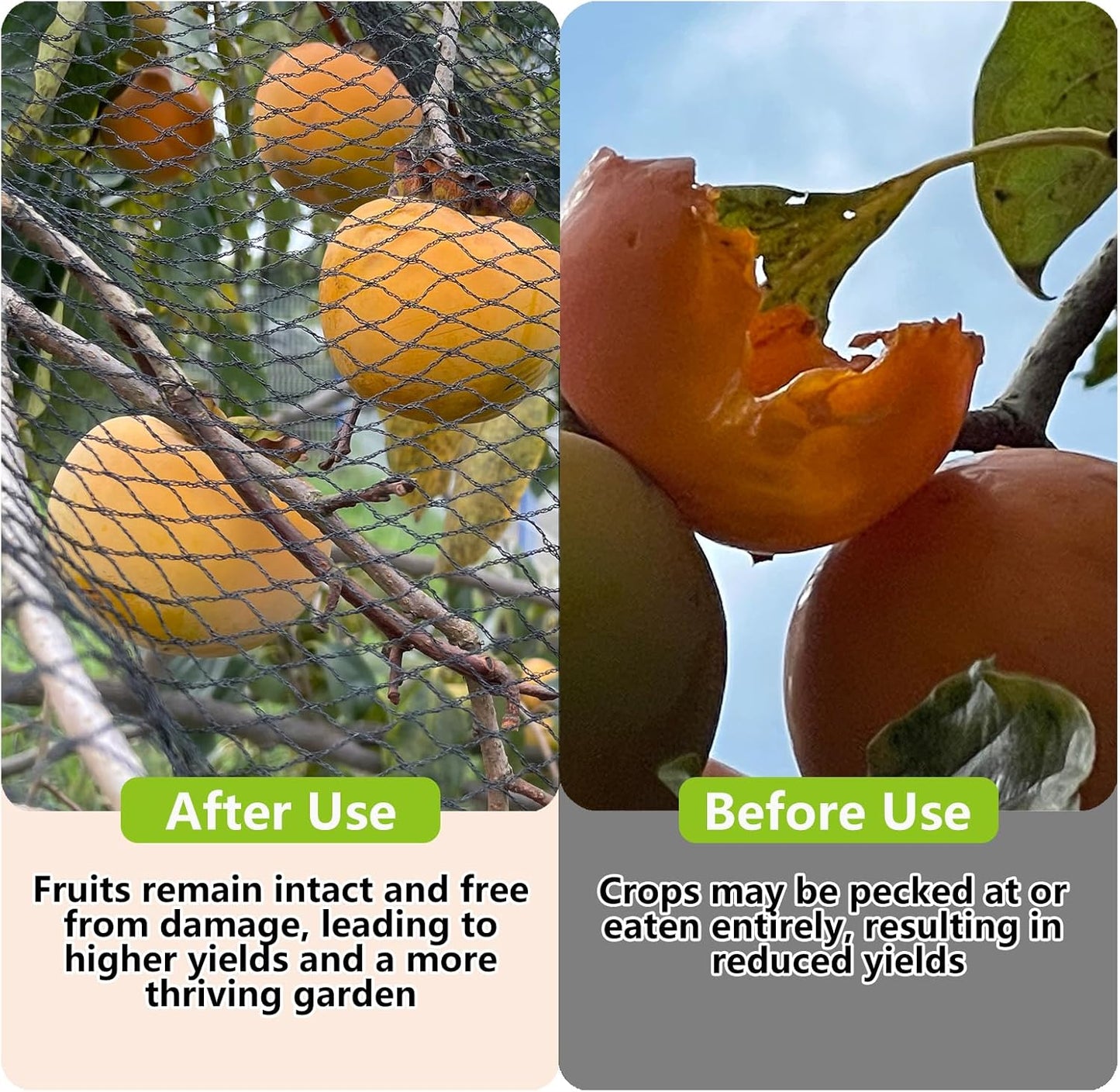 15 x 20 FT Bird Netting for Garden Woven Mesh Garden Netting for Plants, Vegetable, Fruit Trees, Blueberry Bushes, Strawberries Against Birds, Deer, Squirrels and Other Animals