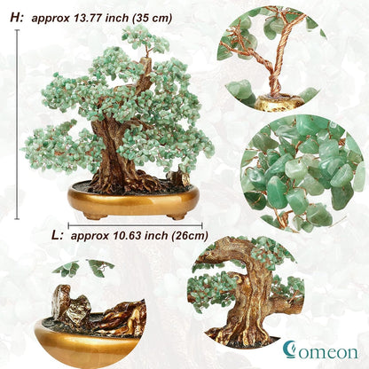 Feng Shui Money Tree Large Crystal Quartz Lucky Tree Gem Tree for Office Home Feng Shui Decoration for Wealth/Fortune and Luck (Aventurine)
