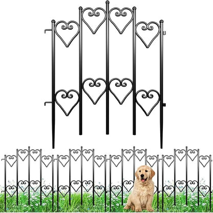 AMAGABELI GARDEN & HOME 5 Panel 27in(H)×9ft(L) Decorative Garden Fences and Borders for Dogs No Dig Rustproof Metal Fence Panels Garden Edging Animal Barrier Fencing for Flower Bed Yard Patio