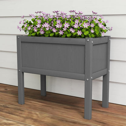Raised Garden Bed with Drainage Hole Waterproof HDPE Elevated Planter Box with Legs Stable and Durable to Plant Herb Vegetable Flower,Patio,Balcony Outdoors/Indoors Gray