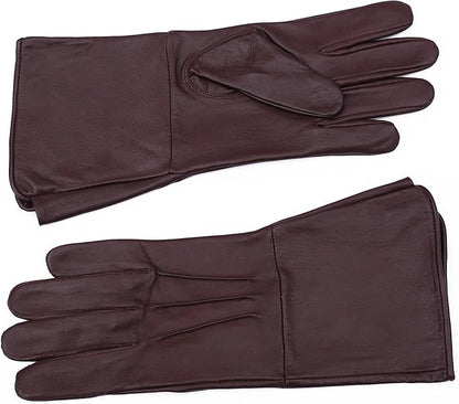 Leather Gauntlet Gloves Medieval Renaissance - SCA LARP Costume Gauntlets Men Women - Genuine Sheep Leather 14 Inch