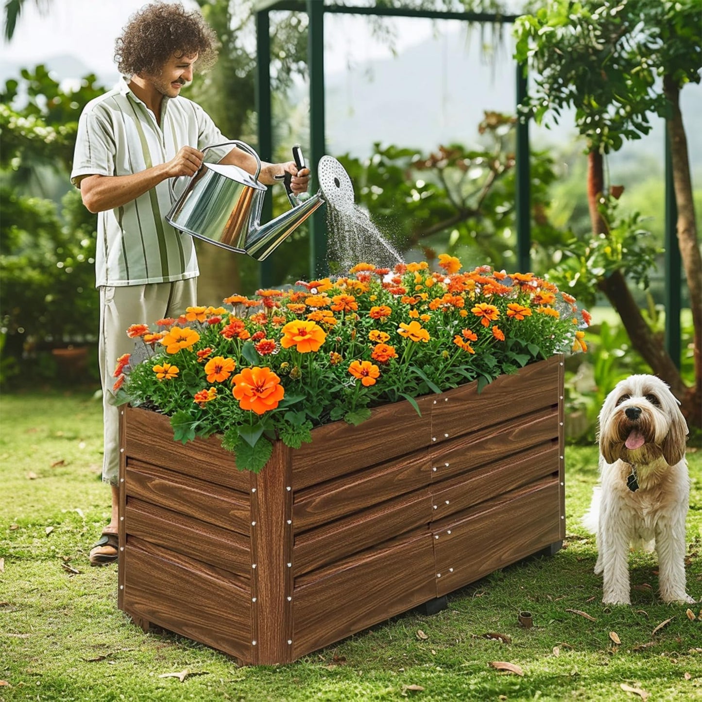 Raised Garden Bed, Raised Beds for Gardening Outdoor for Vegetables and Flowers Ground Planter Box, Galvanized Metal Planter Grow Garden Box,4X2X2ft