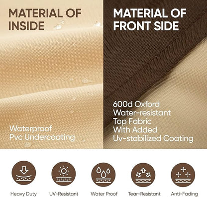 loriano 3-Seater Patio Furniture Covers, 100% Waterproof for Outdoor Sofa, Loveseat, Seat, Couch, Heavy Duty 600D Oxford Fabric, Premium PVC Coating for Sun Fade Resistance 83" W x 40" D x 30" H