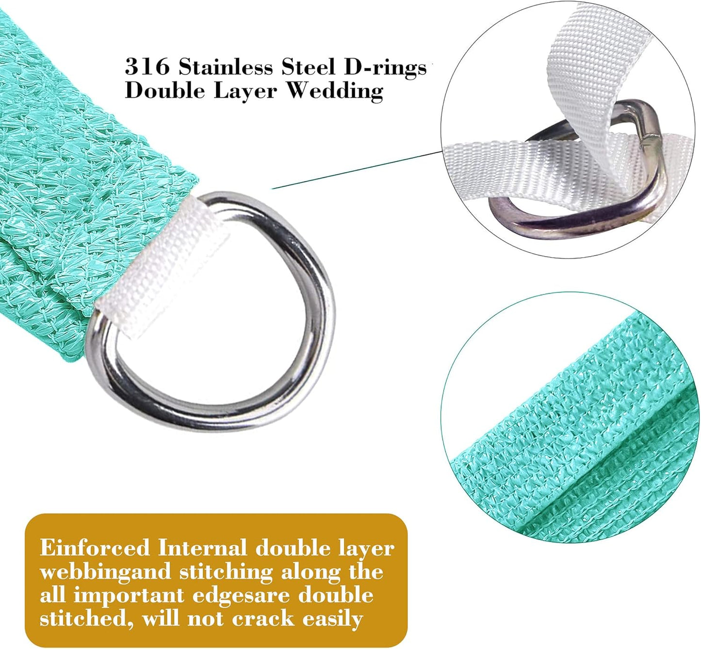 17' x 21' Turquoise Rectangle Sun Shade Sail SSP1212 Canopy Durable Fabric UV Block Awning,We Make Custom Orders