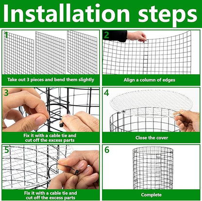 Adnee 8 Pack Wire Plant Protector with Cover-20" x 11" Detachable Metal Plant Protectors Mesh-Garden Plant Protectors for Flower Vegetable to Keep Animals Out
