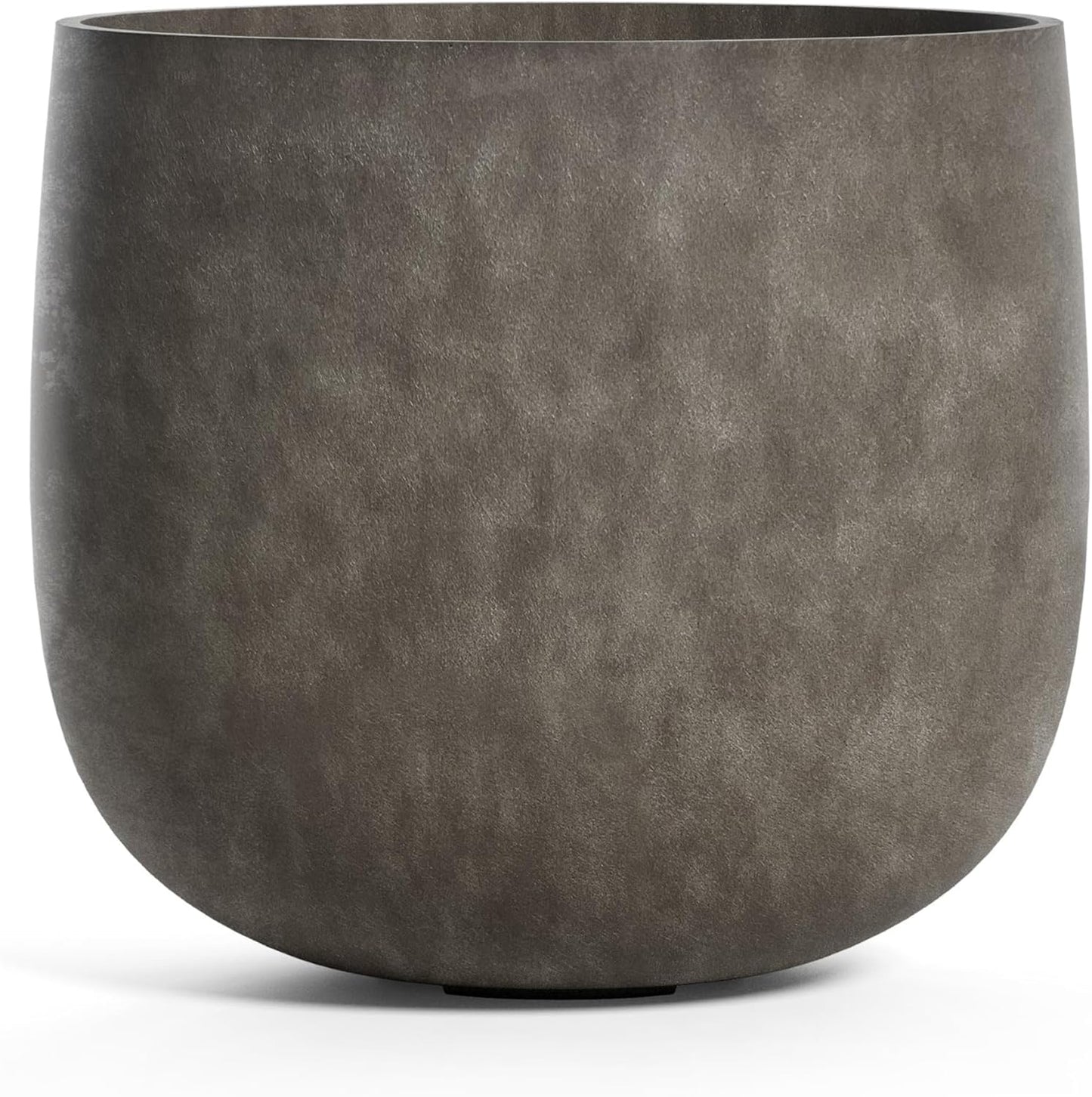 Mondo Large Planter – River Stone Finish – Fiberglass Indoor/Outdoor and Weather-Resistant Round Planter (39.4" D x 39.4" H Exterior, 37.8" D x 39.4" H Interior)