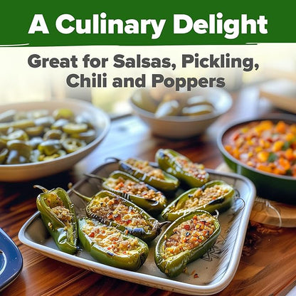 HOME GROWN 𝗨𝗦𝗔 𝗣𝗥𝗘𝗠𝗜𝗨𝗠 Jalapeno Pepper Seeds – 129 𝗡𝗢𝗡-𝗚?𝗢 Heirloom Seeds (Capsicum annuum) – High Germination, Easy to Grow, Early Harvest Hot Peppers