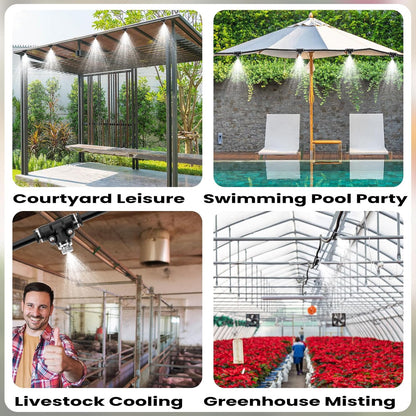 20 Pcs Brass Misting Nozzles for Outdoor Cooling System,0.012 Orifice (0.3 mm) 10/24 UNC Mister Nozzles Sprinklers for Greenhouse Patio Misting System