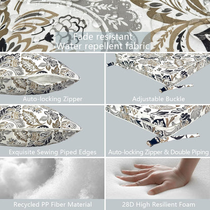 LVTXIII Outdoor Seat and Back Cushion Patio Deep Seat Cushion Set Seasonal Chair Cushion for Wicker Chairs and Garden Furniture Decoration, 22"x22"x4", Dailey Tan