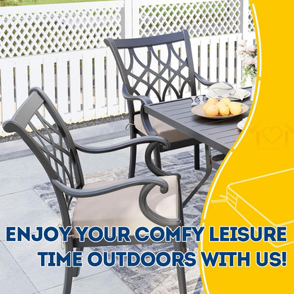 AAAAAcessories Outdoor Seat Cushions for Chairs, Waterproof, Fade-Resistant Patio Furniture Replacement Cushions, 18" x 18" x 2", Set of 2, Khaki Beige