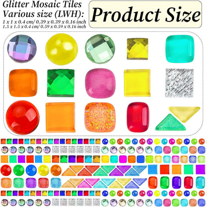 2400 Pcs Colorful Irregular Crystal Mosaic Tiles, 4.4lb Tiny Mosaic Tile DIY Hobbies Children Handmade Crystal Craft for Craft Bathroom Kitchen Home Decoration DIY Art Projects