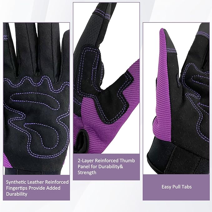 Synthetic Leather Spandex Mechanic Thorn Proof & Puncture Resistant Working Gloves with Touchscreen Support for Safety Work and Gardening
