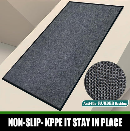 Commercial Grade Entrance Mat 3x4Ft Brush Step Entrance Rug with Striped Pattern&Rubber Border Indoor Outdoor Low Profile Rubber Entry Carpet Mat for Hallway,Home,High Traffic Area