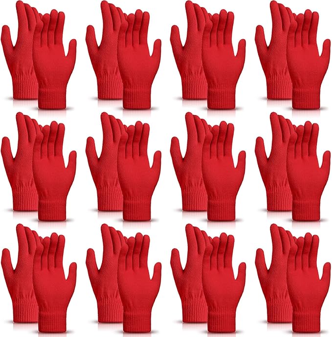 SATINIOR Magic Winter Gloves Unisex Gloves Knit Stretchy Mitten Full Fingers Warm Mitten for Men Women Sports