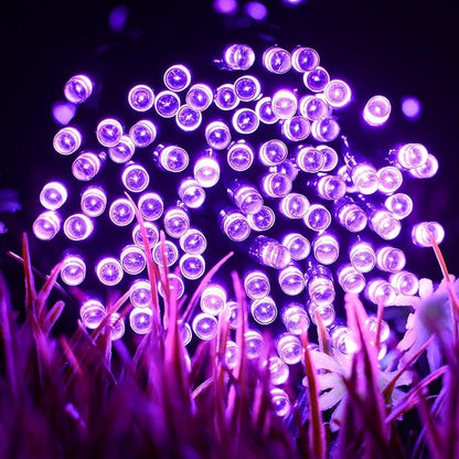 FULLBELL Fairy Lights Outdoor String Lights 33ft 100 LED with Memory Modes Controller, Extendable Christmas Lights Decorations for Wedding, Christmas, Party, Patio, Indoor Outdoor (Purple)