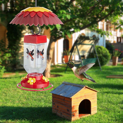 Bird Feeder Rain Guard Cover Dome Skaithee 8" Bird Feeder Baffle for Outside Hummingbird Shade Umbrella with Ant Guard Shepherd Hook, Red Color Attracts Birds & Anti Sun/Rain/Snow (2 Pcs)