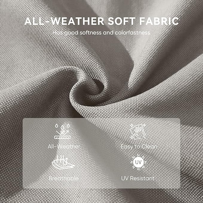 Outdoor Chair Cushions 3 Packs - Outside Durable Thick Replacement Back and Seat Cushion 22x24 with Zipper Cover for Patio Glider Rocking Chairs Loveseat Couch – Beige/Regular