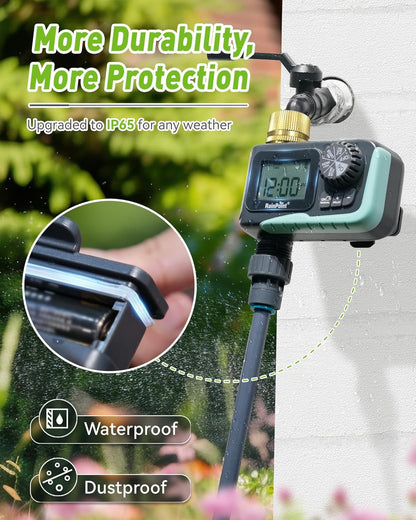 RAINPOINT Sprinkler Timer Outdoor, Water Timer for Garden Hose Faucet Timer, Programmable Watering Irrigation Timer with Rain Delay/Manual, V2, 2024 Release(Metal)