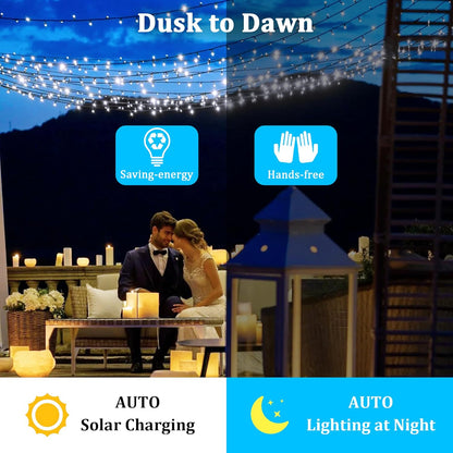 2-Pack 200FT Solar String Lights for Outside, 600 LED Extra-Bright Solar Light Outdoor with 19 Modes & Timer, Waterproof Fairy Solar Lights for Garden Patio Tree Christmas Decorations (Cool White)