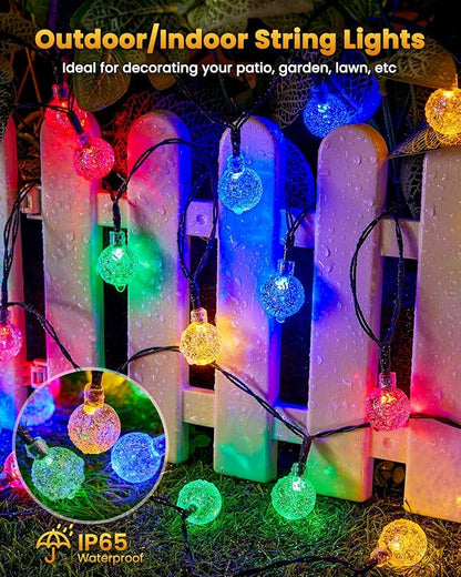 Solar String Lights Outdoor Waterproof, 2-Pack 120 LED 72Ft Total, Solar Powered Globe Patio Lights with 8 Lighting Modes for Garden Yard Porch Wedding Party Decor (Multicolor)