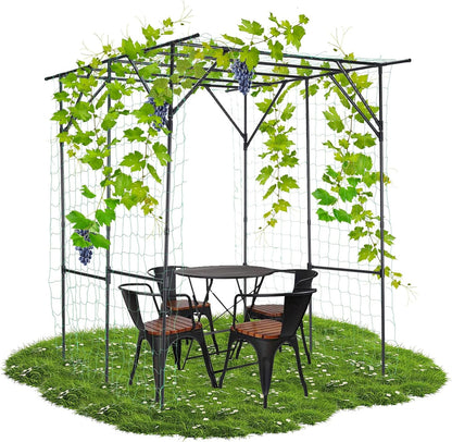 Lalahoni Large Garden Arch Trellis for Climbing Plants Outdoor, 78x78 inches Plastic-Coated Metal Grape Vine Support Arch Arbor Tall Trellis Yard Patio Lawn Yard Garden Decoration, Lightweight