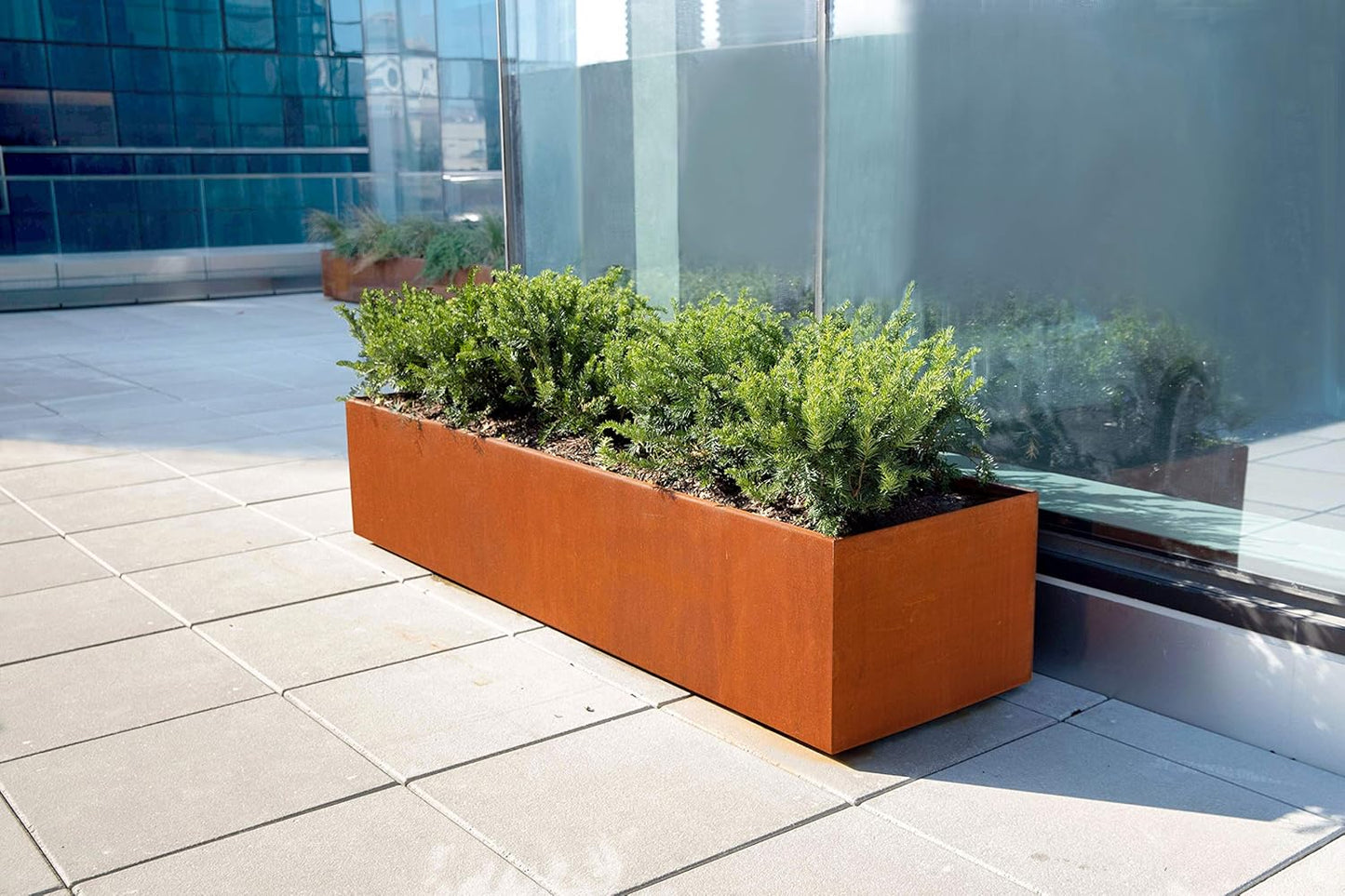 Large Rectangular Planters for Outdoor Plants Corten Steel Planter Box 60x12x30 Inch | Extra Large Metal Planter for Patio, Deck & Landscape Definition