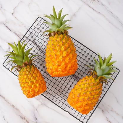 QIRMIZI 2 Pack Artificial Pineapple -Simulated Fruit Decoration, Lifelike Fake Fruit Model, Perfect for Home Decor, Kitchen, Party & Photography Prop – Realistic & Eco-Friendly,Yellow Meduim