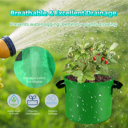 7-Pack 5 Gallon Grow Bags, Multi-Colored Planting Fabric Pots Garden Bags to Grow Vegetables,Flowers,Fruits, Tomato Growing Bag