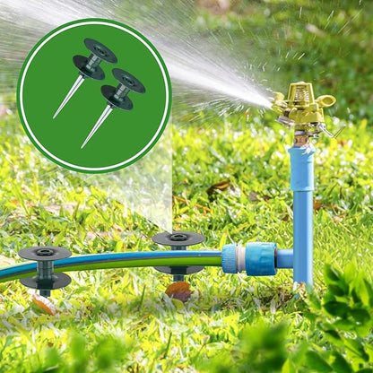 2PCS 10-Inch Garden Hose Guide Spikes – Rust-Free Zinc Metal Stakes, Heavy Spin Top for Keeping Hoses Away from Flower Beds
