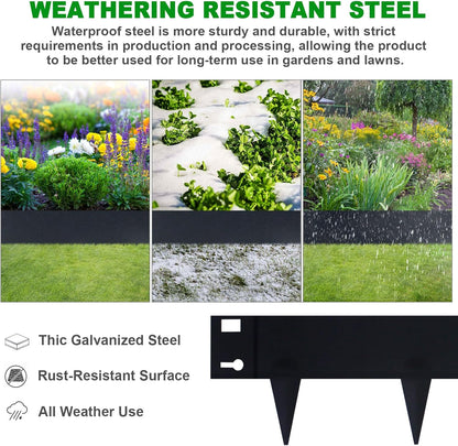 5 Pack Steel Landscape Edging,Metal Landscape Edging 40 Inch Strips, Metal Garden Edging 7 inch Depth, Steel Edging for Landscaping