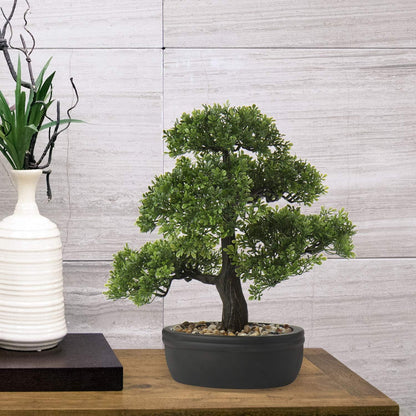 Artificial Bonsai Tree Juniper Faux Plants Indoor Small Fake Plants Decor with Ceramic Pots for Home Table Office Desk Bathroom Shelf Bedroom Living Room Farmhouse Decorations