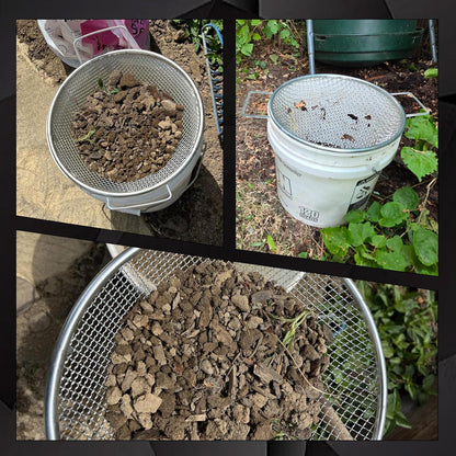 Stainless Steel Garden Sieve with Handles for 5-Gallon Bucket，1/4 inch Mesh，Commonly Used with Soil, Sand, Gravel, and Other Media
