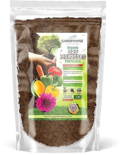Organic Molasses for Plants - Horticultural Molasses - Ideal for Traditional & Hydroponic Gardening, for Indoor & Outdoor Plants (1 Quart)