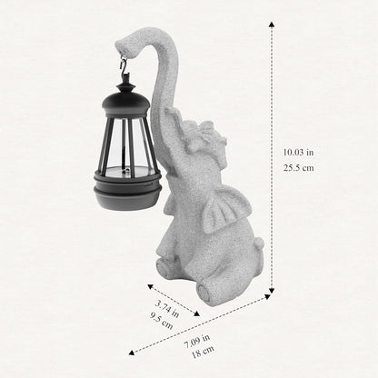 Garden Decoration, Figurine, Lawn Statue, Sculpture Ornament, Animal Figurine - Cat Resin Statue with Lantern (Trunk)