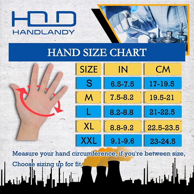 HANDLANDY Work Gloves for Men & Women, Utility Mechanic Working Gloves Touch Screen, Flexible Yard Work Gloves