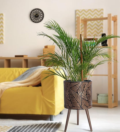 D'vine Dev 14 Inch Planter Pot with Stand, Mid-Century Tall Plant Pot with Legs for Indoor Plants, X-Large, Bronze/Grey, 88-L-D-6