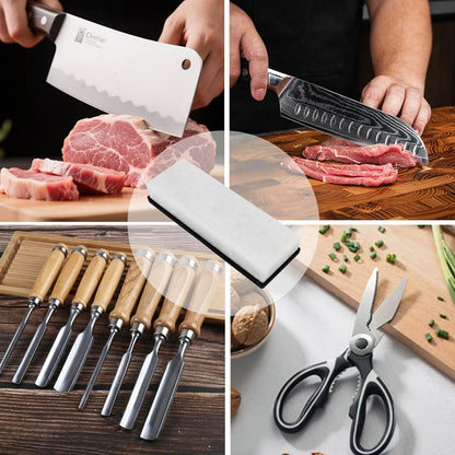 White Knife Sharpening Stone, 8000 Grit Sharpener Whetstone Final Fine Polishing Natural Honing Oilstone for Knives Tools,Cutting Tools 180 * 60 * 30mm