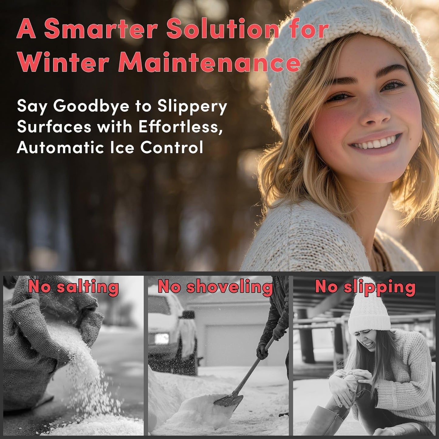 Electric Snow and Ice Melting Underground Cable 85.5 feet, Covers 28 sqft at up to 38 Watts/sqft, 240V – Radiant Heated Driveways, Walkways, Stairs – Installs Under Concrete, Asphalt, or Pavers