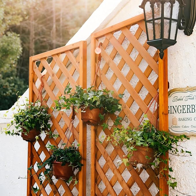 2-Pack Wooden Garden Trellis Panels – 72" H x 24" W Climbing Plant Support Screen for Outdoor Vines, Roses & Vegetables – FSC Fir Wood, Weather-Resistant, Lattice Privacy Fence