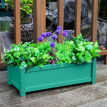 HDPE Raised Planter Box Outdoor,Rot-Resistant and Non-Cracking,Raised Beds for Gardening 29.5 * 14.4 * 9.8 in for Yard,Lawn,Outdoor Planter Boxes Rectangle with Drainage Holes Aruba Blue