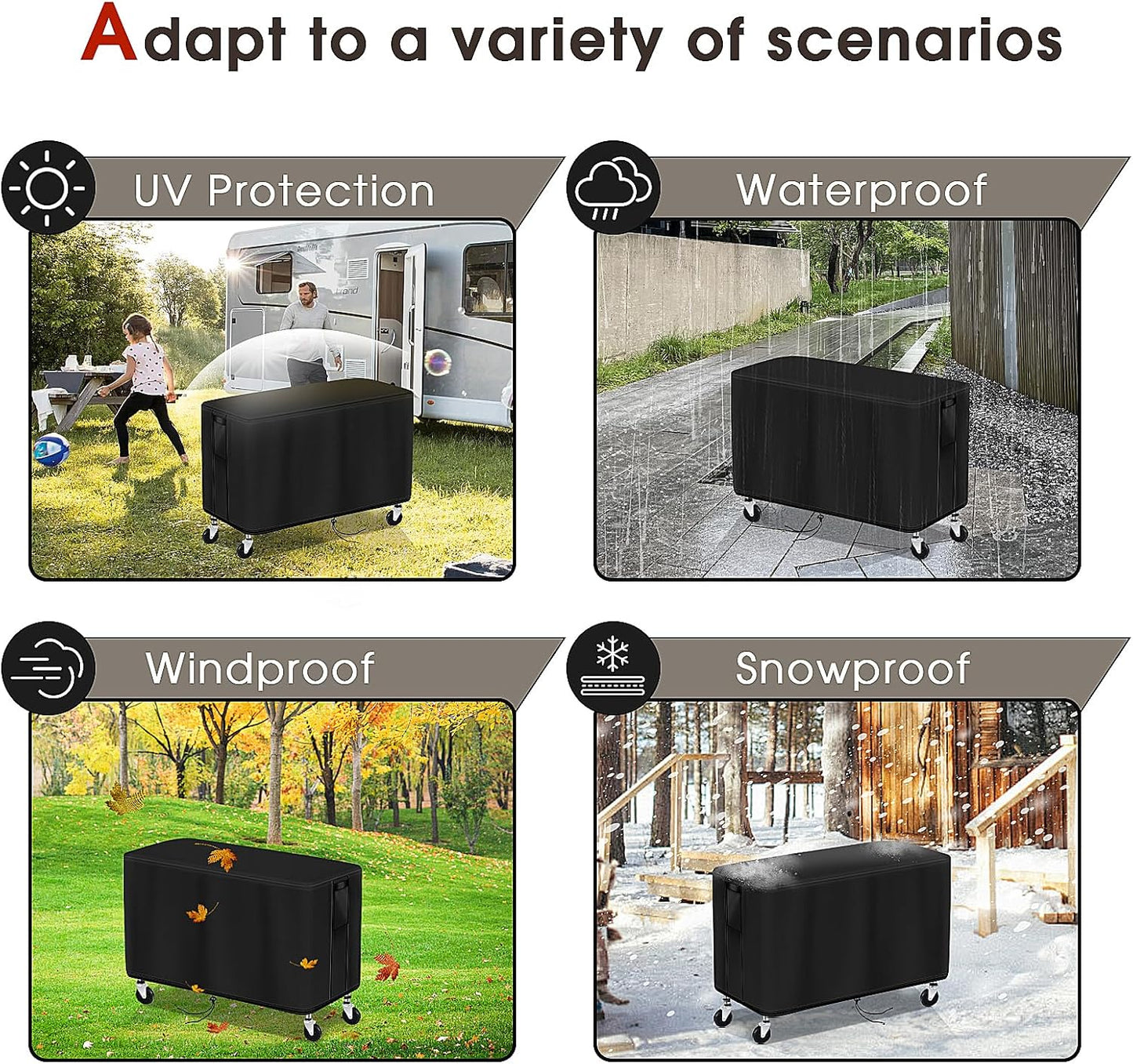 Outdoor Prep Table Cover for WDT 990Lbs 3 Tier Capacity Heavy Duty Rolling Service Utility Cart, Grill Cart Table Cover Waterproof Tool Box Covers - 37"L x 19.5"W x 31"H