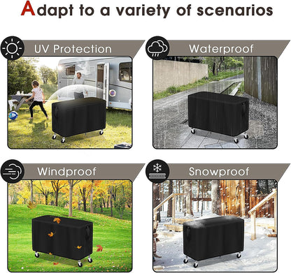 Outdoor Prep Table Cover for WDT 990Lbs 3 Tier Capacity Heavy Duty Rolling Service Utility Cart, Grill Cart Table Cover Waterproof Tool Box Covers - 37"L x 19.5"W x 31"H