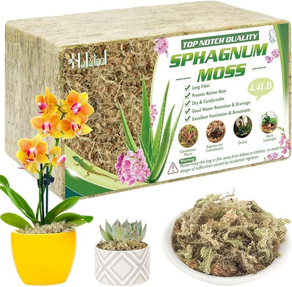 Halatool 4.4LBS Natural Sphagnum Moss for Plants 85 QT Premium Peat Moss Dried Long Fiber Orchid Moss for Orchid Repotting Carnivorous Succulents Garden Flowers Crafts Terrarium and Reptiles