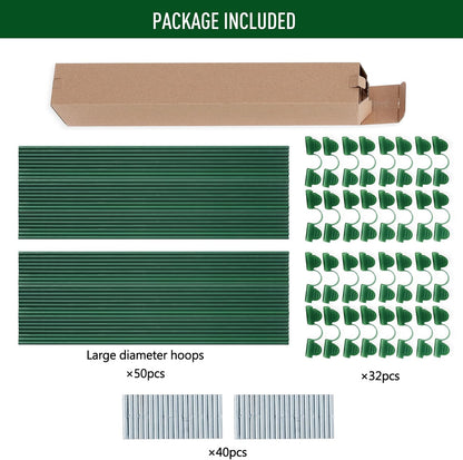 MAXPACE Greenhouse Hoops for DIY 2.8ft or Wider Grow Tunnel, Rust-Free Fiberglass Support Hoops Frame for Garden Fabric, DIY Plant Support Garden Stakes, Gardening Supplies, 50pcs